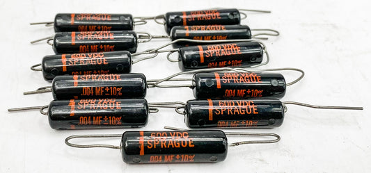 Sprague 0.004 uf 600 VDC Black Beauty Capacitors 11x NOS