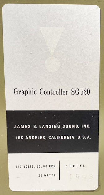 JBL SG520 Graphic Controller Preamplifier