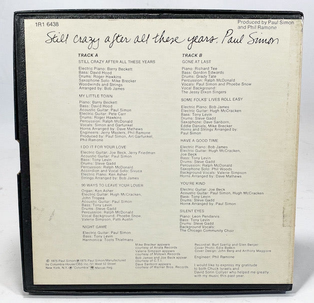 Still Crazy After All These Years by Paul Simon Reel Tape 3 3/4 IPS Columbia