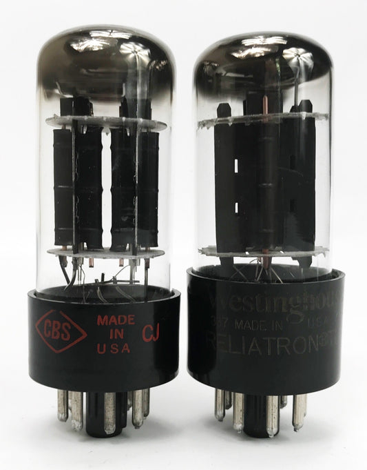 GE 6BX7GT Black Plate Top D Getter Copper Grid Balanced and Matched Vacuum Tubes