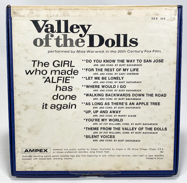 Valley Of The Dolls by Dionne Warwick Reel to Reel Tape 3 3/4 IPS Scepter