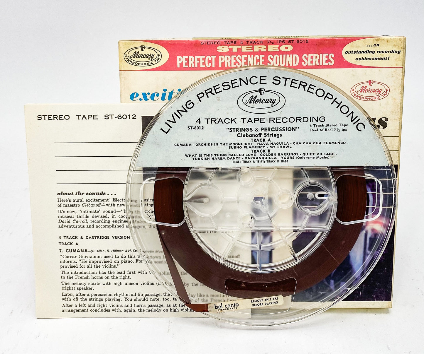 Clebanoff Strings & Percussion Exciting Sounds Reel to Reel Tape 7.5 IPS Mercury