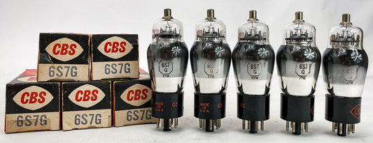 CBS 6S7G Silver Plate Bottom Foil D Getter Vacuum Tubes Set of 6 NIB *