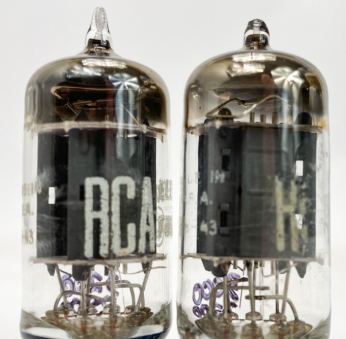 RCA 12AU7A Ribbed Grey Plate Top D Getter Balanced and Matched Tubes MD1