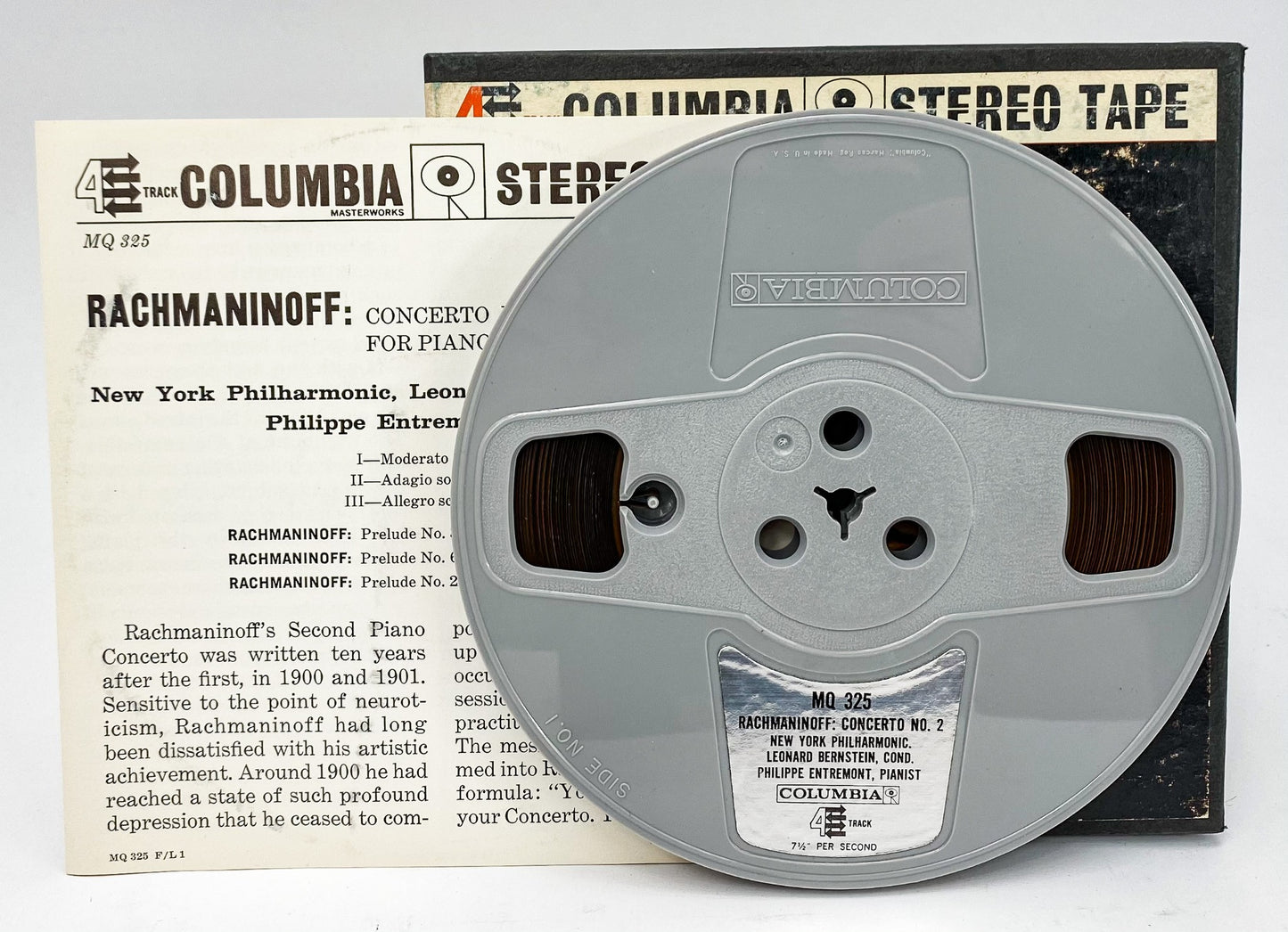 Rachmaninoff Concerto No 2 Bernstein Reel to Reel Tape 7 1/2 IPS Columbia