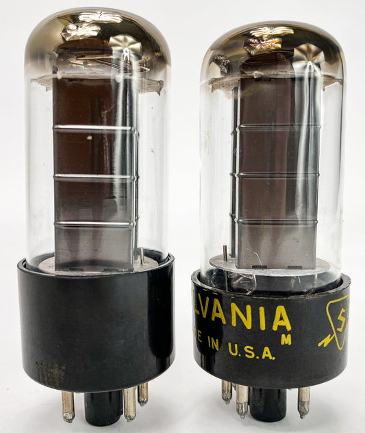 Sylvania 5Y3GT Black Plate Halo Getter Balanced and Matched Vacuum Tubes