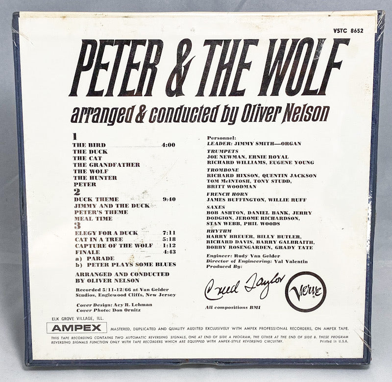 Peter & The Wolf Jimmy Smith Oliver Nelson Reel to Reel Tape 7 1/2 IPS Verve New