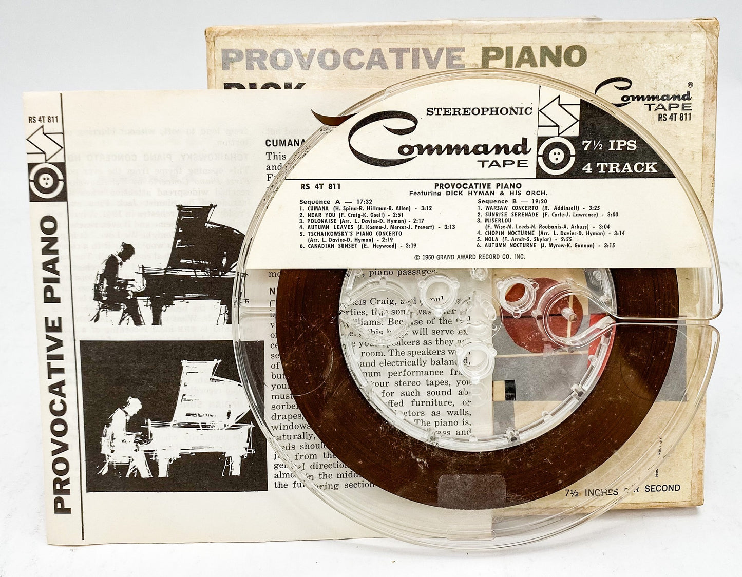 Provocative Piano Dick Hyman & His Orchestra Reel to Reel Tape 7 1/2 IPS Command