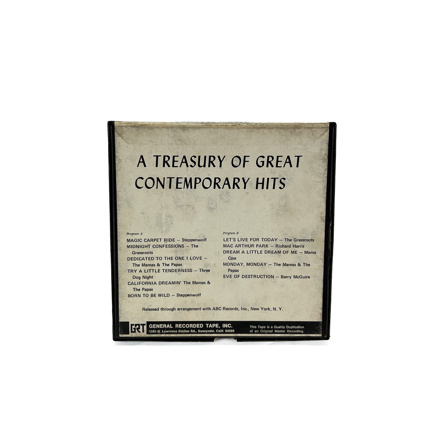 A Treasury Of Great Contemporary Hits Reel to Reel Tape 3 3/4 IPS Dunhill