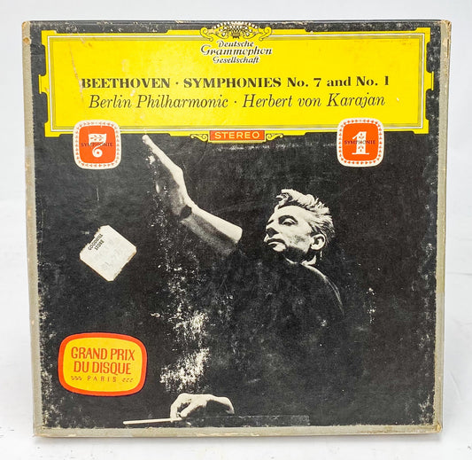 Beethoven Symphony 7 & 1 Herbert Von Karajan Reel to Reel Tape 7.5 IPS Deutsche