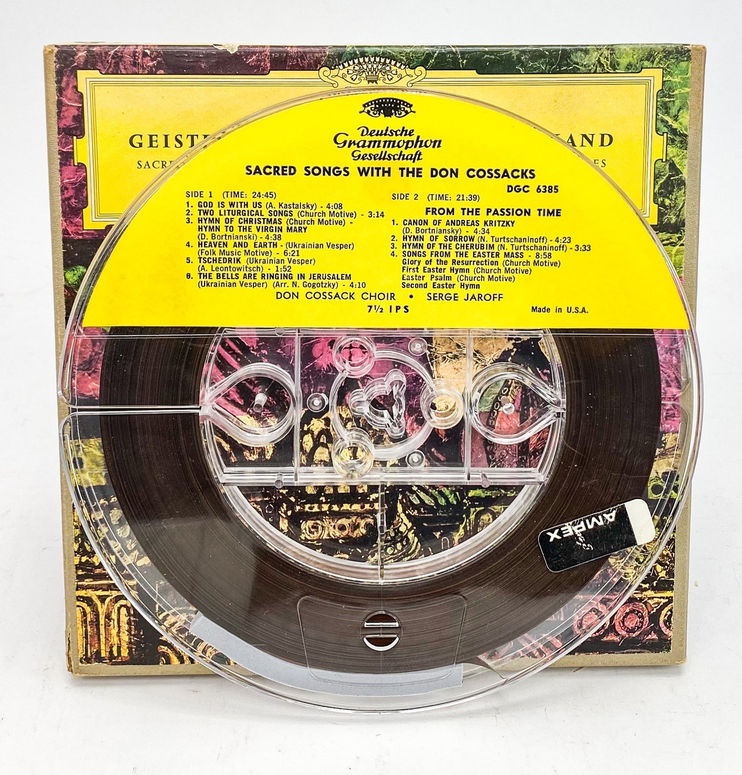 Sacred Songs By Don Cossack Choir Reel to Reel Tape 7 1/2 IPS Deutsche