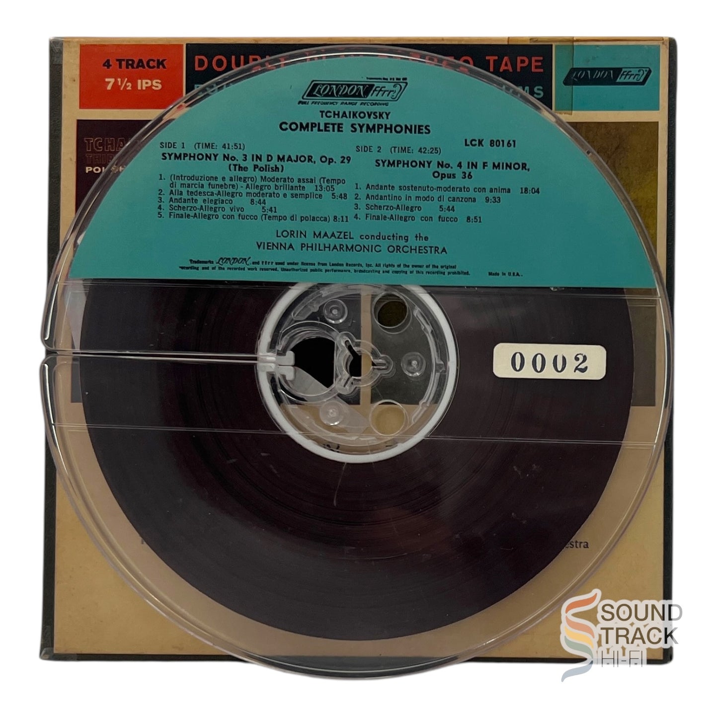 Tchaikovsky Symphony 3 & 4 Vienna Philharmonic Maazel 7.5 IPS Reel Tape London