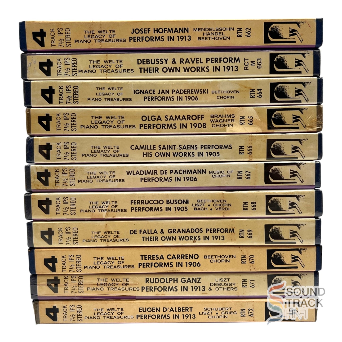 Welte Legacy Of Piano Beethoven Chopin Bach 7 1/2 IPS Reel Tape Welte Lot of 11