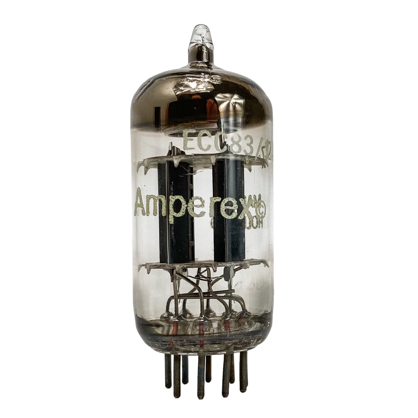 Amperex 12AX7 / ECC83 Ribbed Grey Plate Halo Getter Balanced Vacuum Tube *