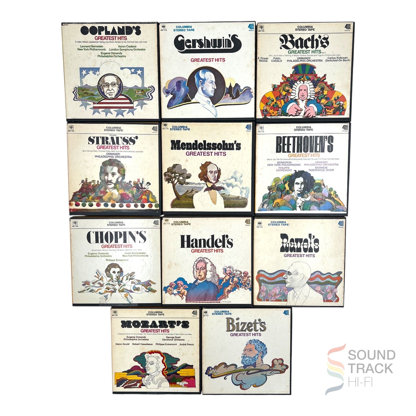 Columbia Classical Greatest Hits Bizet Mozart Bach 7 1/2 IPS Reel Tape Lot of 12