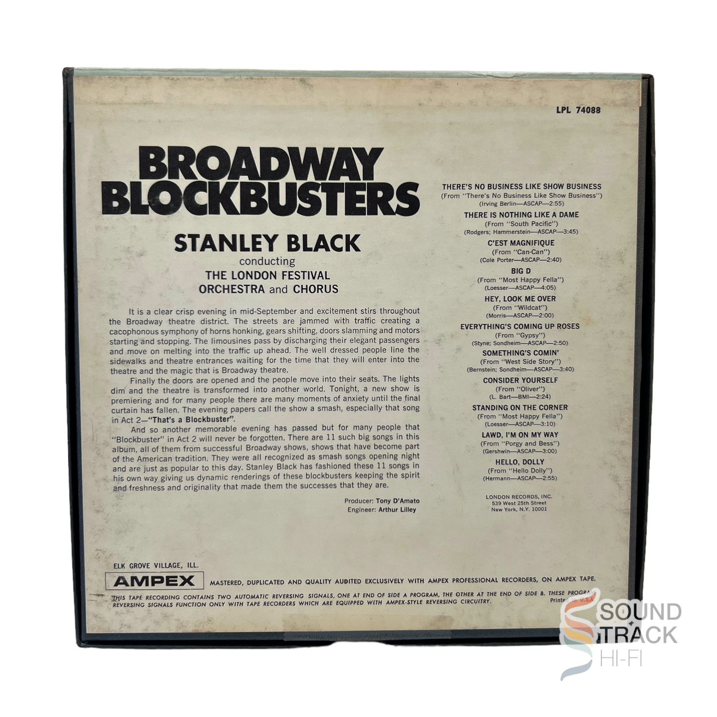 Broadway Blockbusters Stanley Black 7 1/2 IPS Reel Tape London