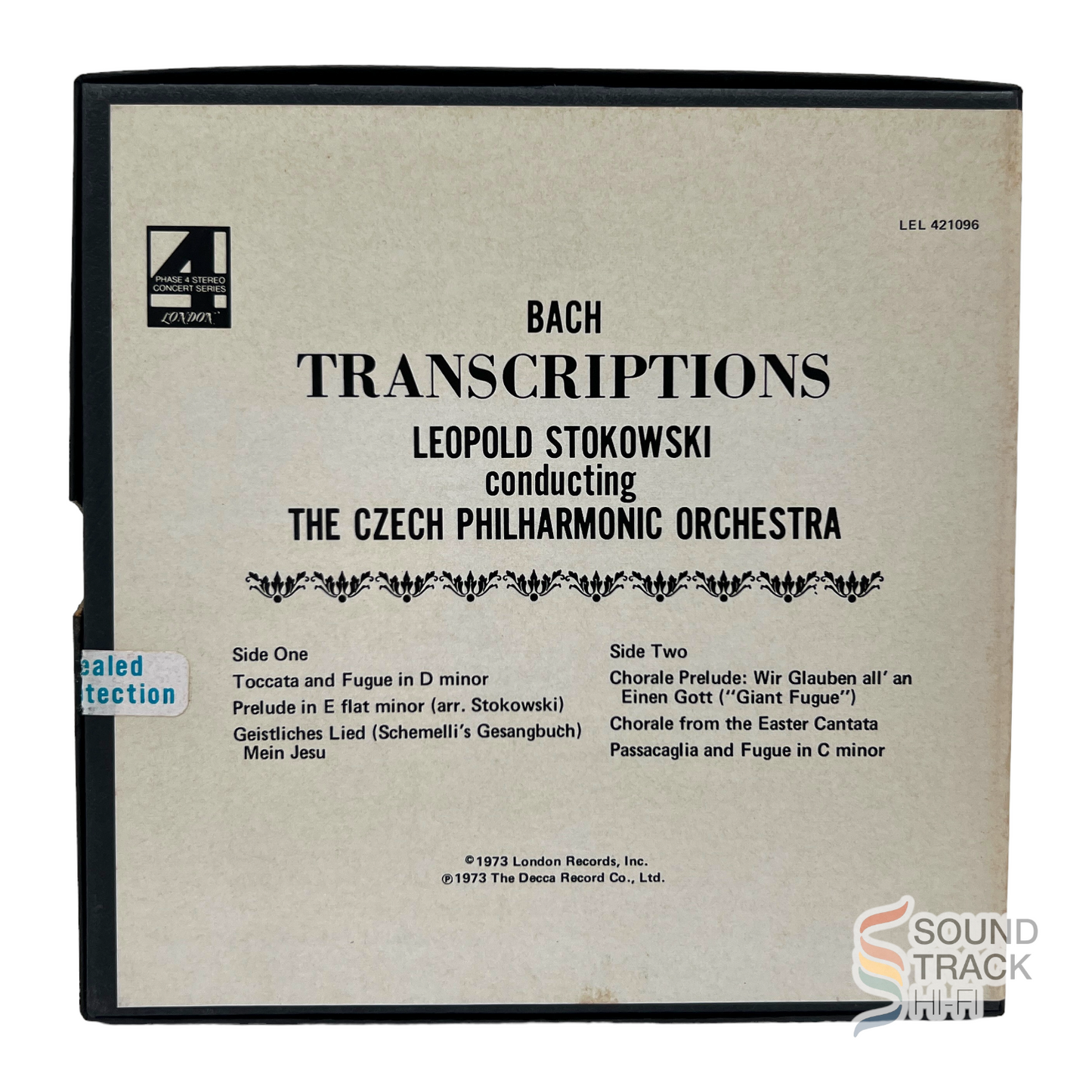 Bach Transcriptions Stokowski Czech Philharmonic 7 1/2 IPS Reel Tape London