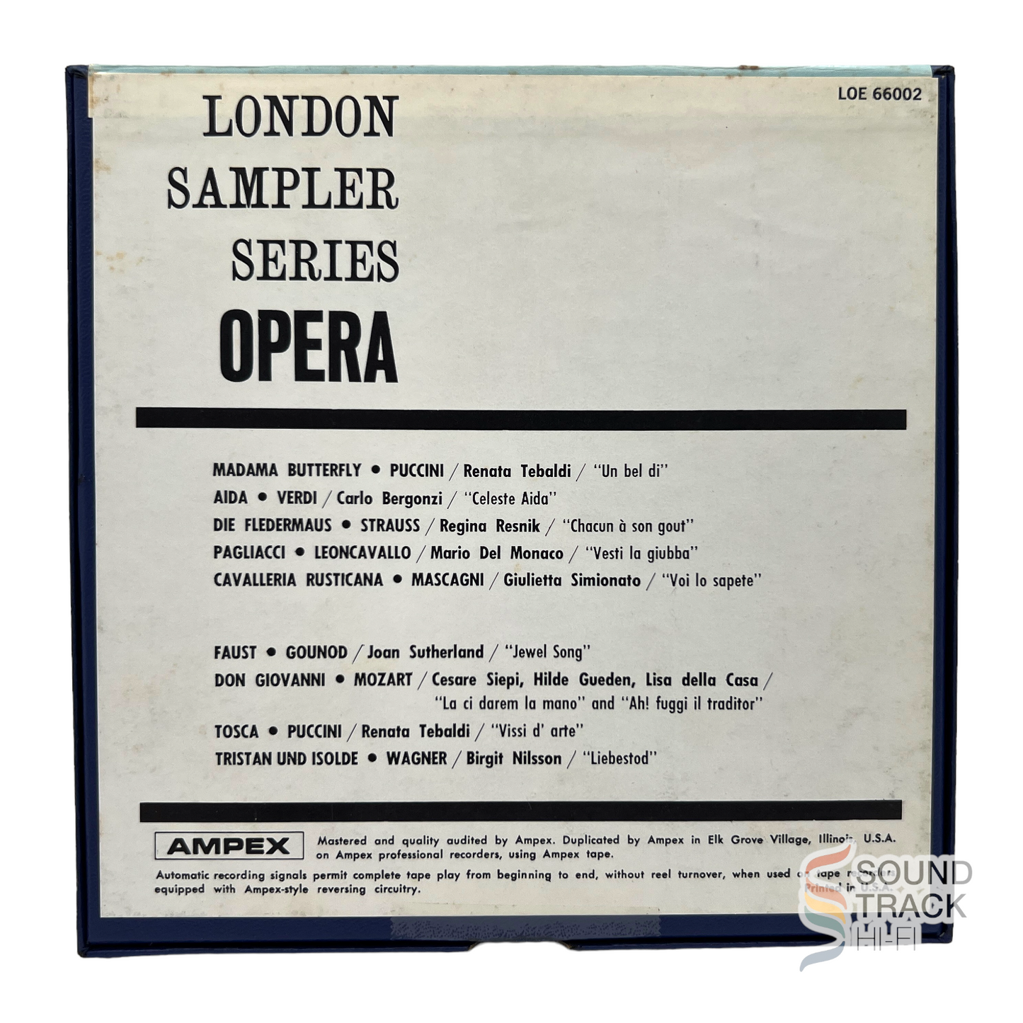 London Sampler Series Opera Sampler Reel to Reel Tape 7 1/2 IPS London
