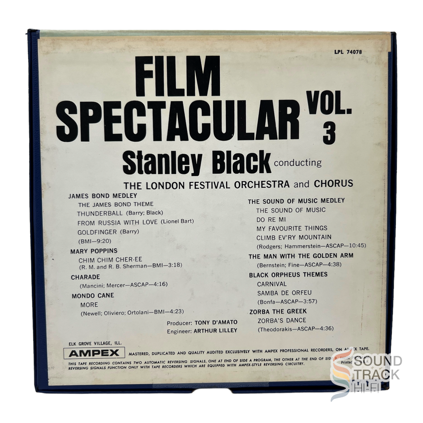 Film Spectacular Vol. 3 Stanley Black And His Orchestra 7.5 IPS Reel Tape London