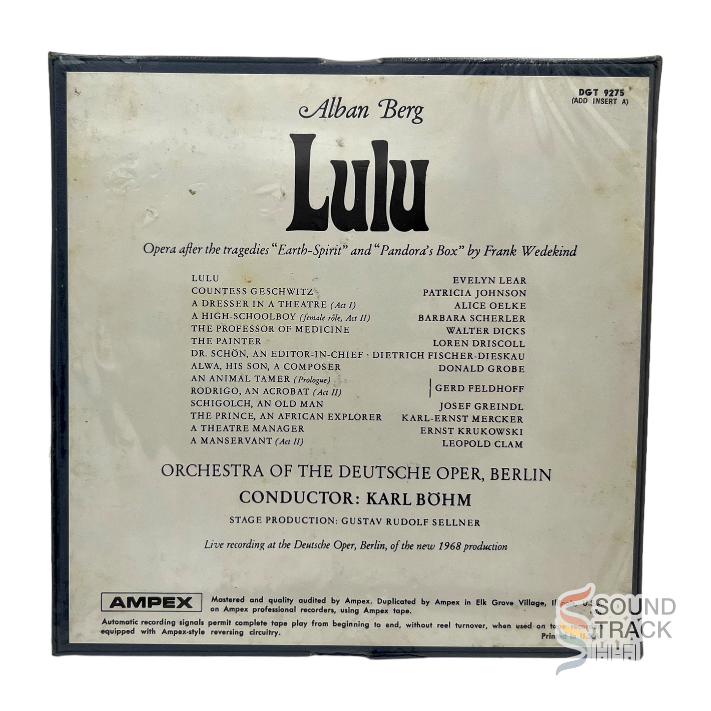 Lulu Alban Berg Evelyn Lear Karl Bohm 7 1/2 IPS Reel To Reel Tape Deutsche