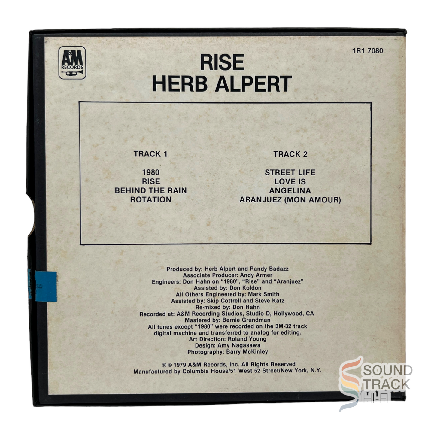 Rise By Herb Alpert 3 3/4 IPS Reel To Reel Tape A&M