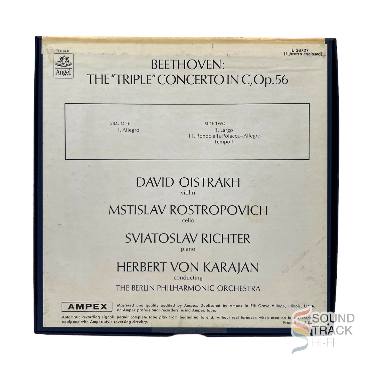 Beethoven Triple Concerto Oistrakh Richter Karajan 7.5 IPS Reel Tape Angel