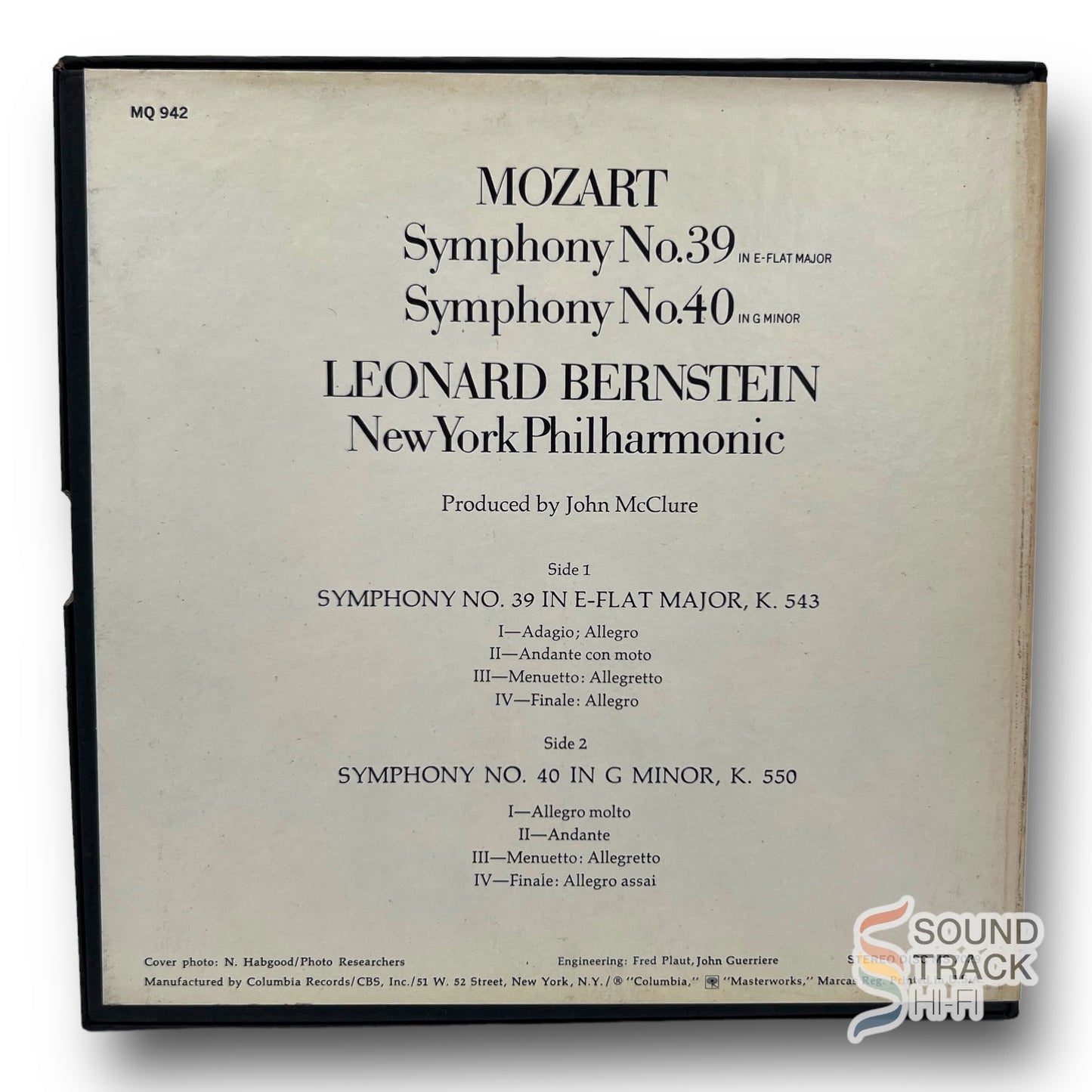 Mozart Symphony No 39 & 40 Leonard Bernstein 7.5 IPS Reel to Reel Tape Columbia