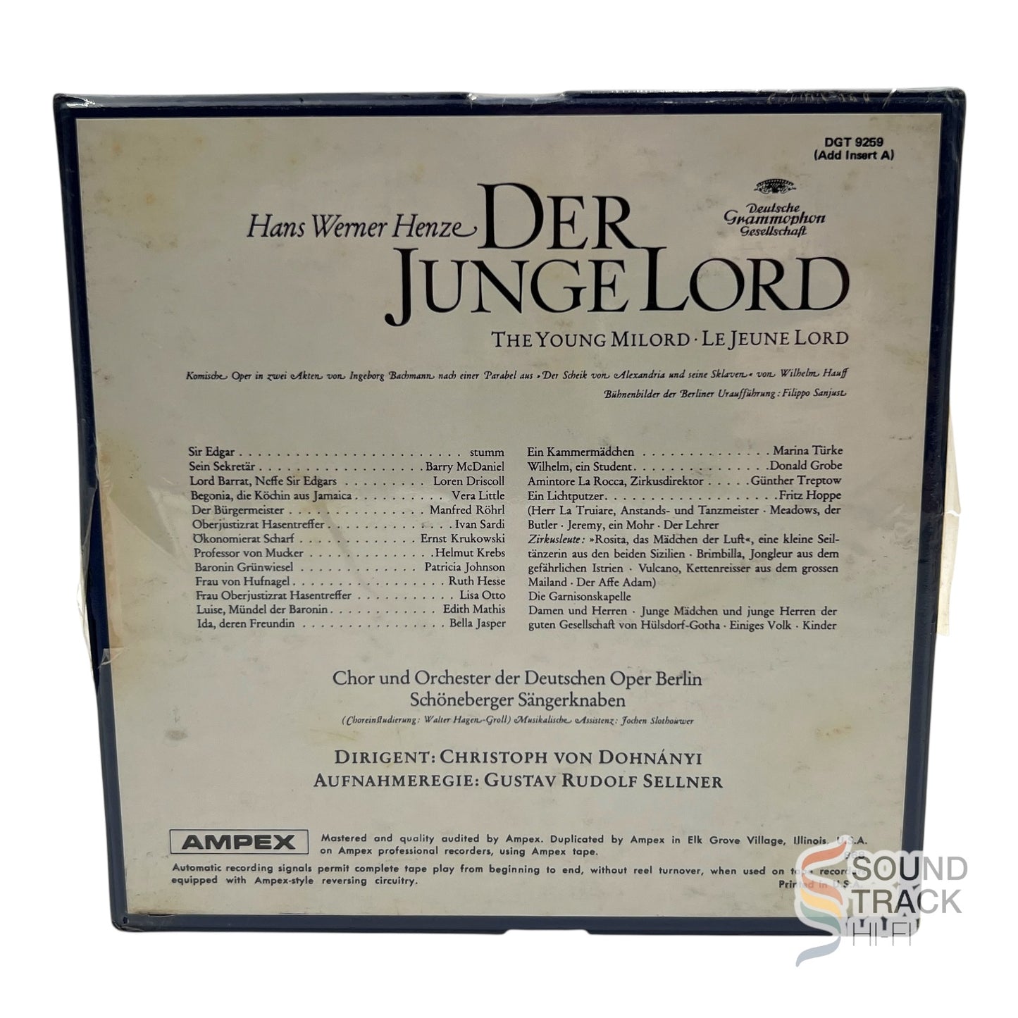 The Young Lord Der Junge Lord Henze  7 1/2 IPS Reel Tape Deutsche NEW