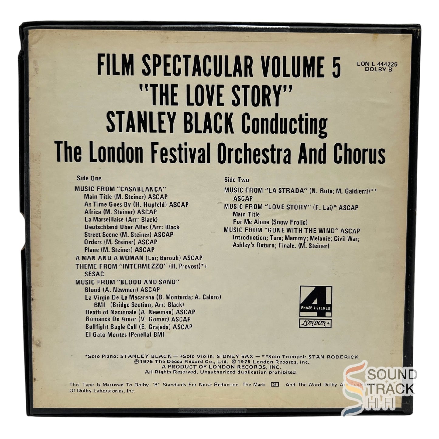 Film Spectacular Vol. 5 Love Story Black 7 1/2 IPS Reel Tape London