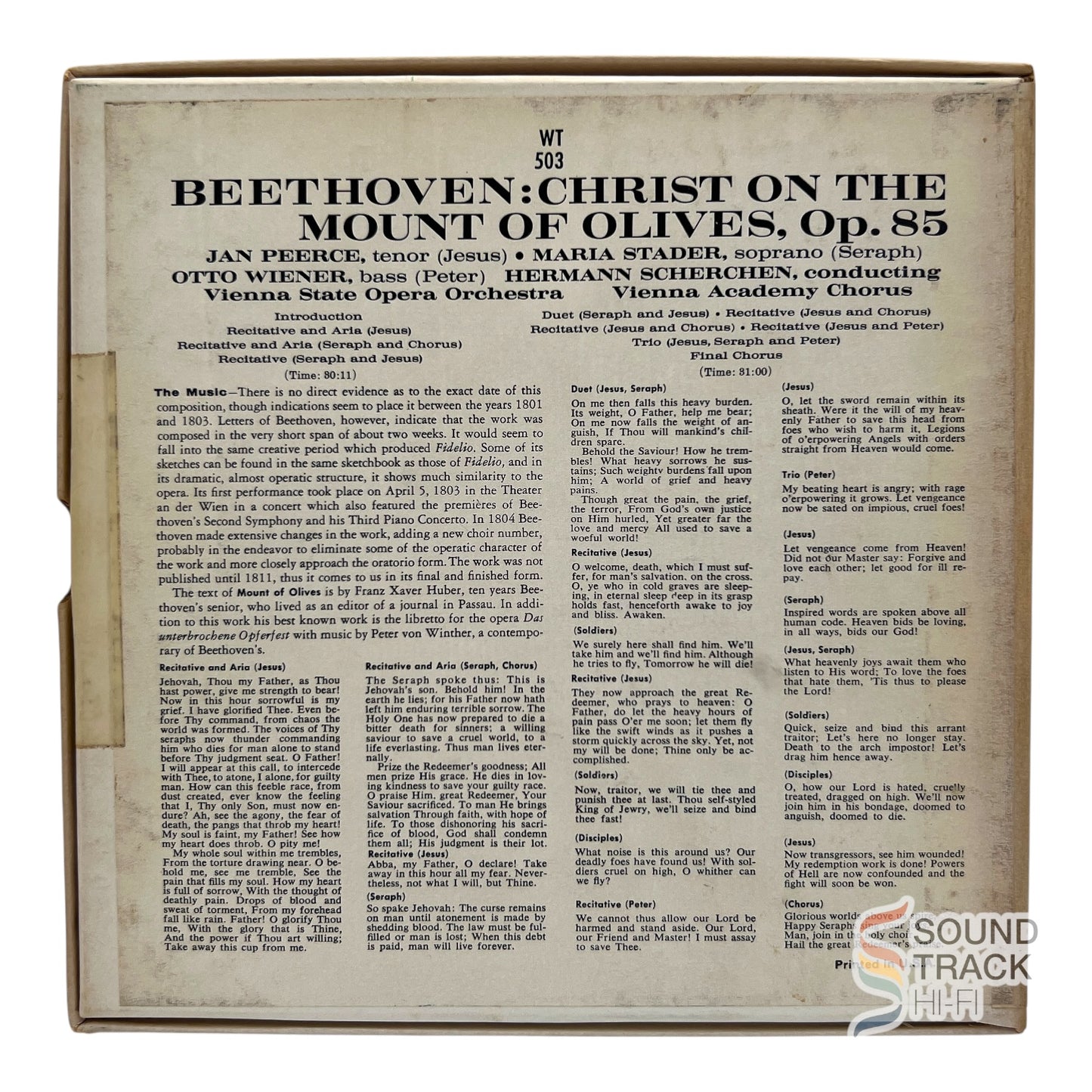 Beethoven Christ On The Mount Of Olives Peerce 7.5 IPS Reel Tape Westminster