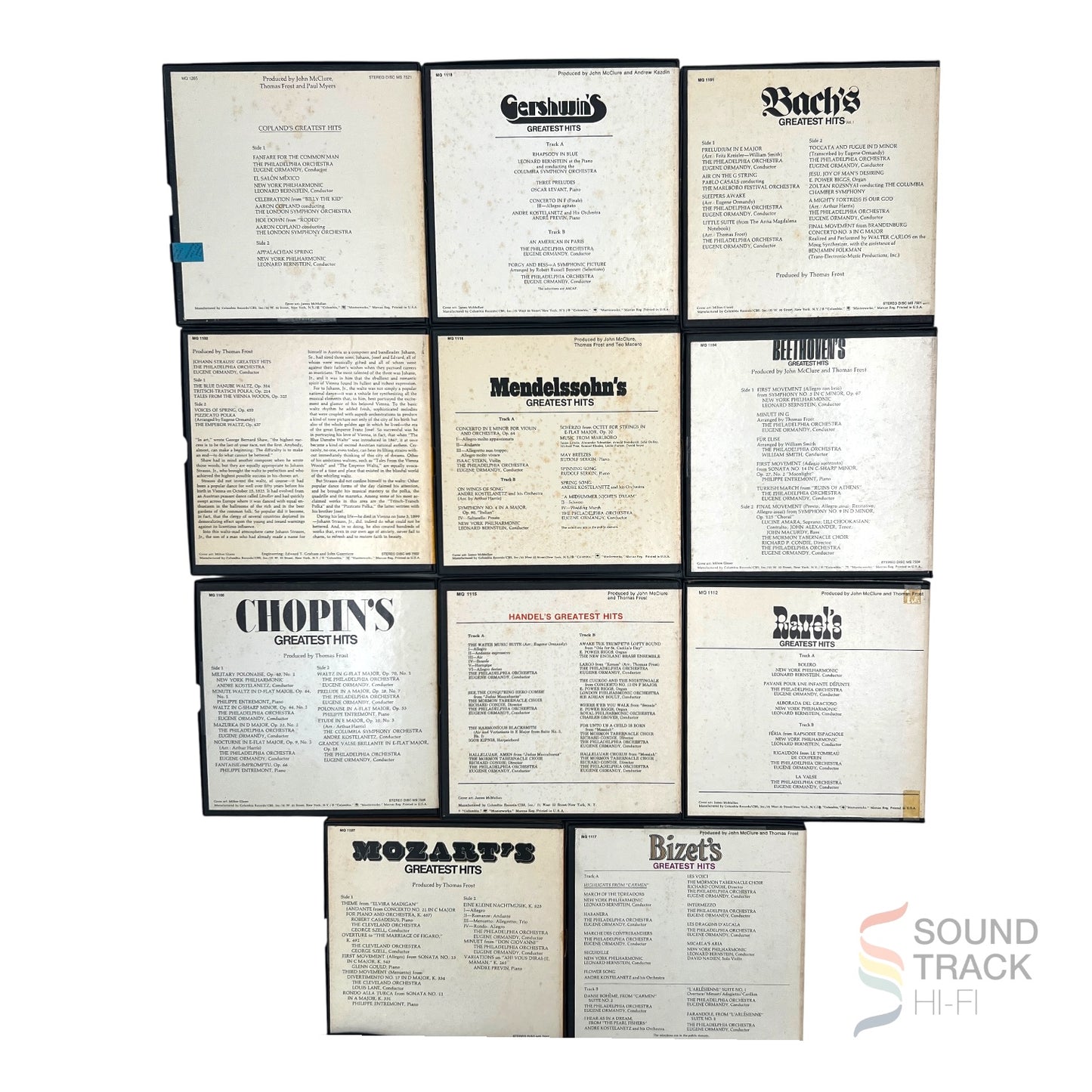 Columbia Classical Greatest Hits Bizet Mozart Bach 7 1/2 IPS Reel Tape Lot of 12