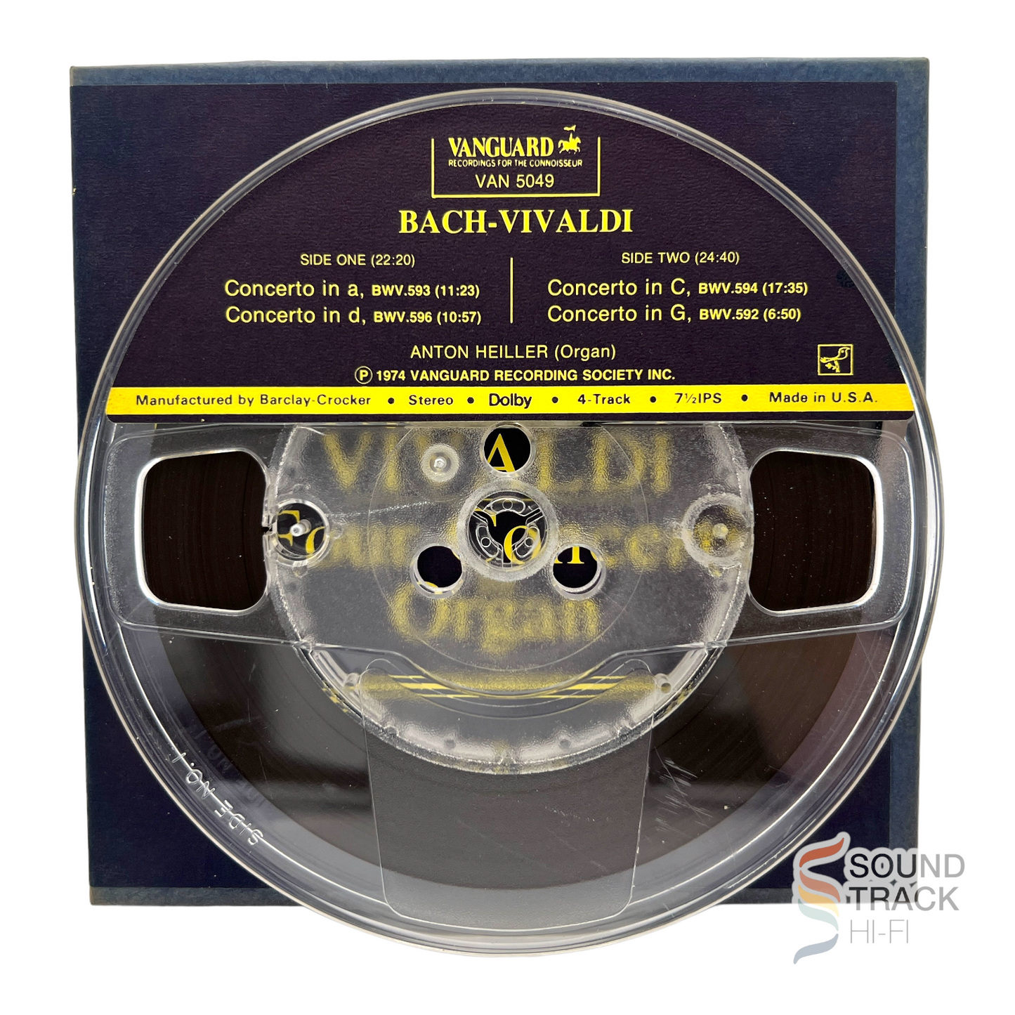 Bach Vivaldi Four Concerti For Organ By Anton Heiller 7 1/2 IPS Reel Tape Dolby