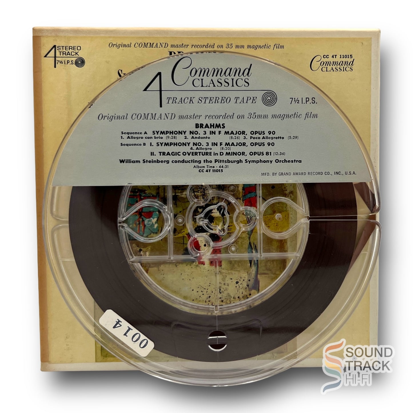 Brahms Symphony No. 3 Pittsburg Symphony Steinberg 7 1/2 IPS Reel Tape Command
