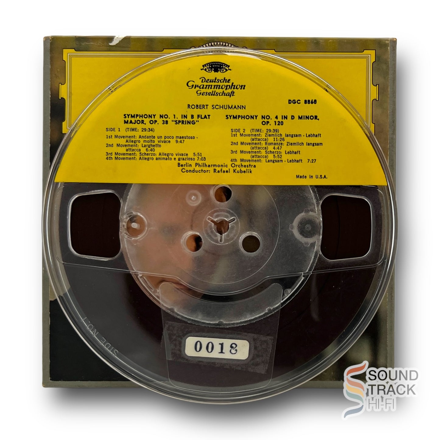 Schumann Symphonies No 1 & 4 Berlin Philharmonic 7.5 IPS Reel Tape Deutsche