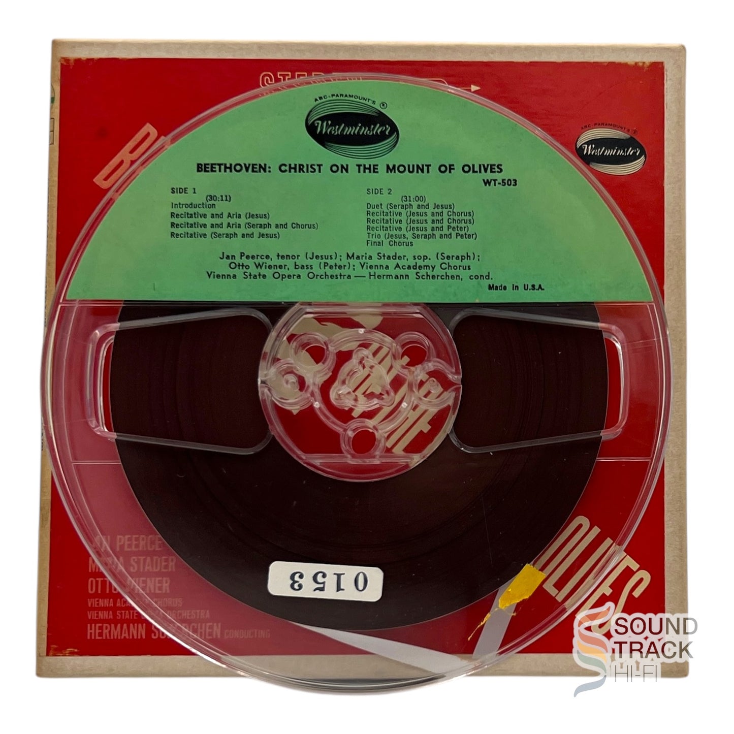 Beethoven Christ On The Mount Of Olives Peerce 7.5 IPS Reel Tape Westminster