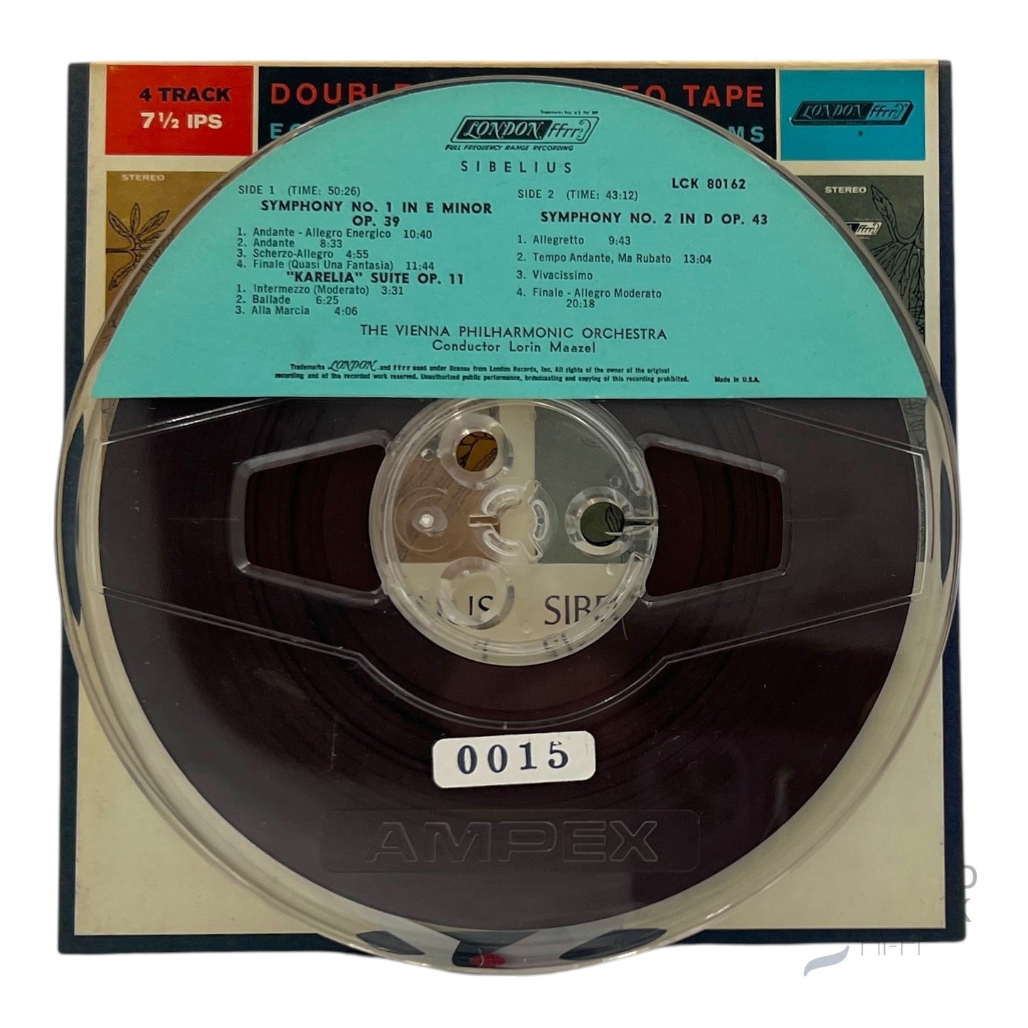 Sibelius Symphony No. 1 & 2 Lorin Maazel Reel to Reel Tape 7 1/2 IPS London