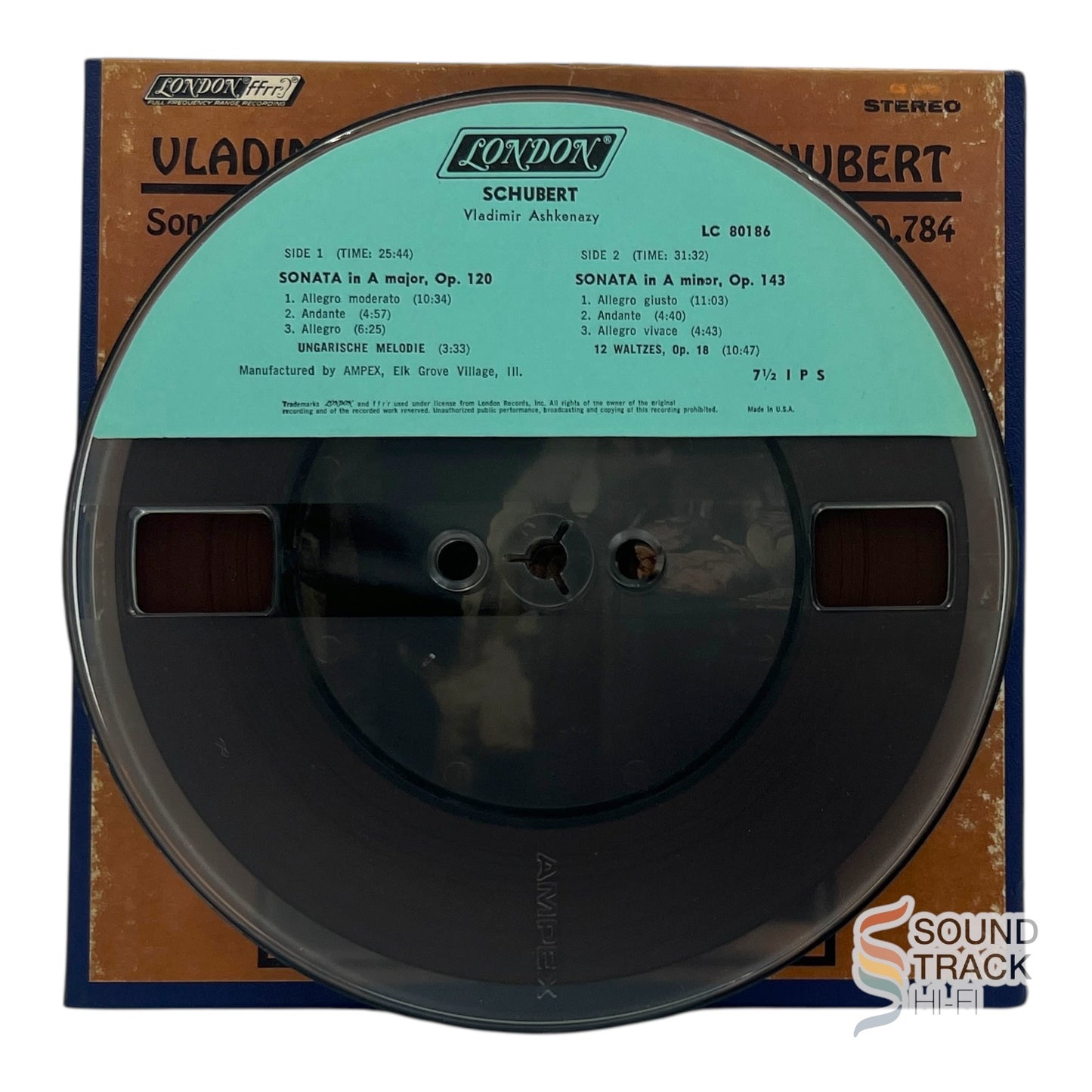 Schubert Piano Sonatas 12 Waltzes Vladimir Ashkenazy 7 1/2 IPS Reel Tape London