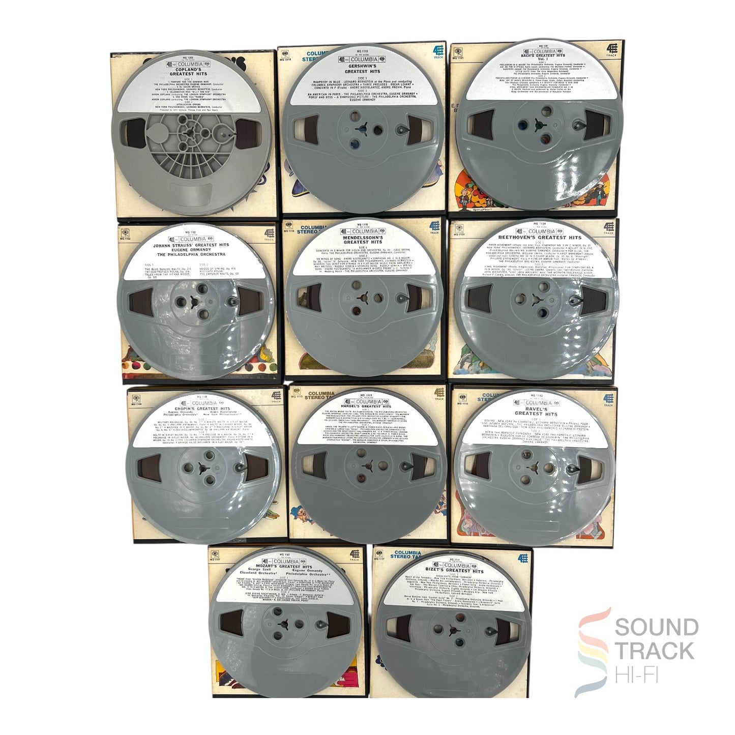 Columbia Classical Greatest Hits Bizet Mozart Bach 7 1/2 IPS Reel Tape Lot of 12