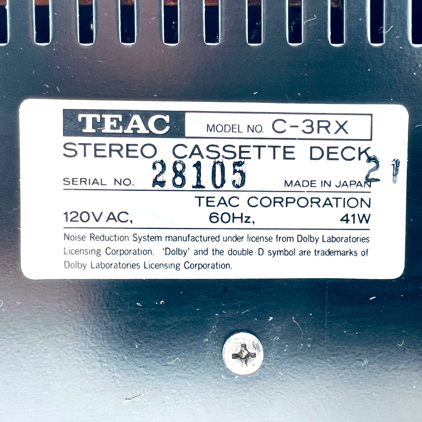 TEAC C-3RC 3 Head Stereo Cassette Deck