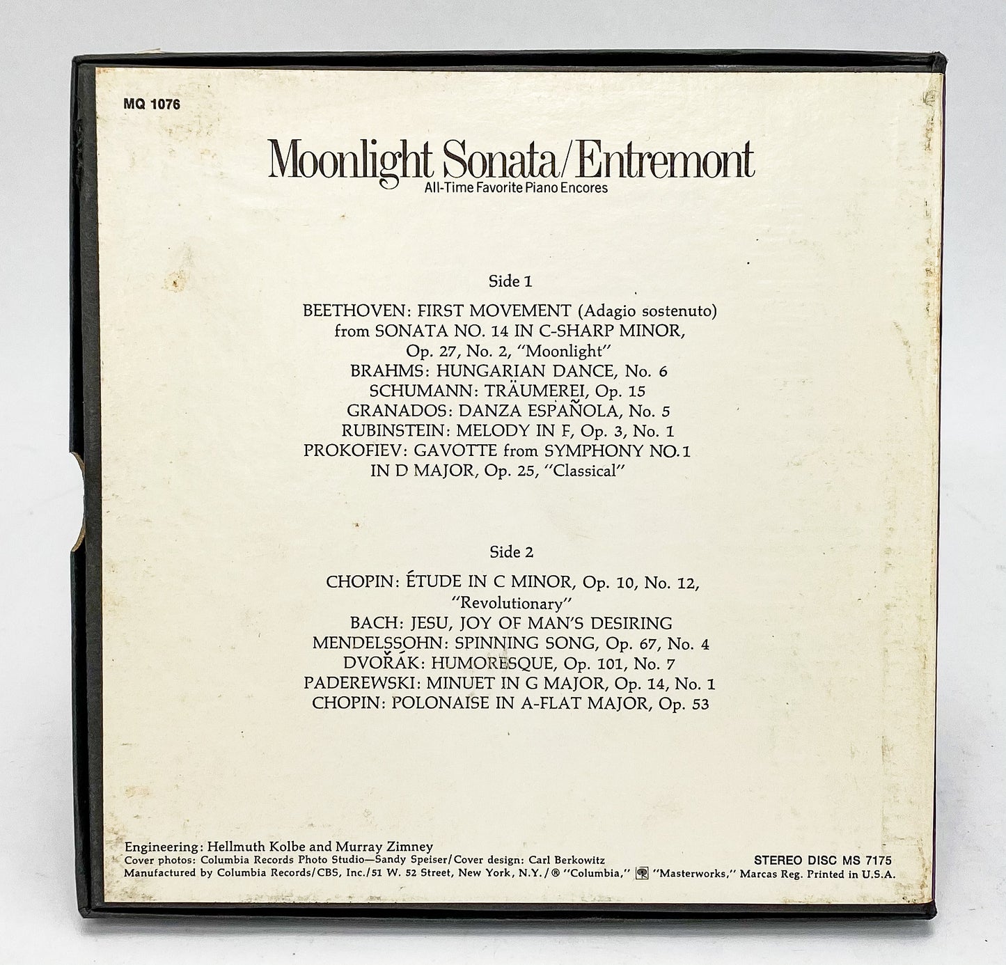 Entremont Moonlight Sonata Reel to Reel Tape 7 1/2 IPS Columbia