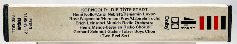 Korngold Die Tote Stadt Neblett Leinsdorf Reel to Reel Tape 7.5 IPS RCA Red Seal