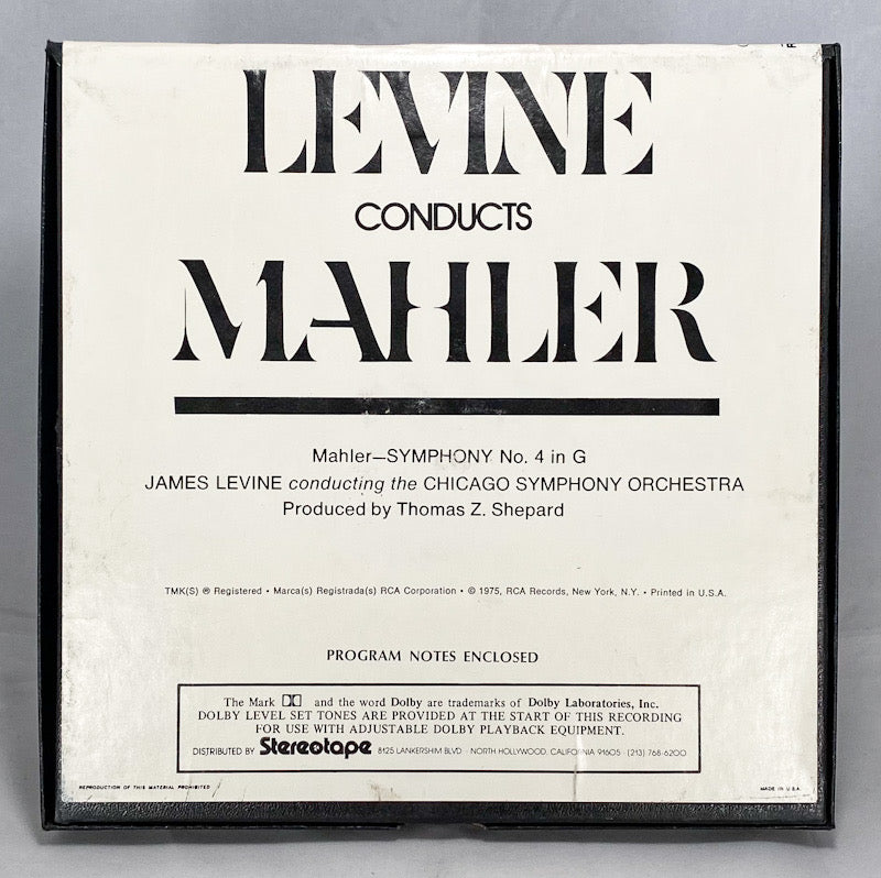 Mahler Symphony No 4 In G by James Levine Quad Reel Tape 7 1/2 IPS RCA Dolby