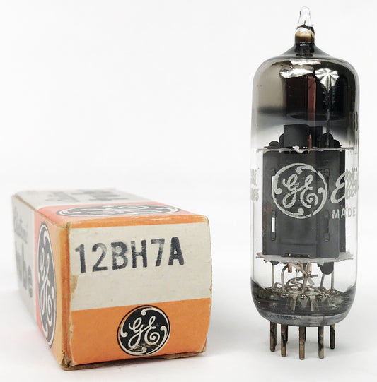 GE 12BH7A Grey Plate Halo Getter Balanced Vacuum Tube