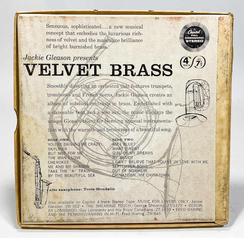 Velvet Brass by Jackie Gleason Reel to Reel Tape 7 1/2 IPS Capitol