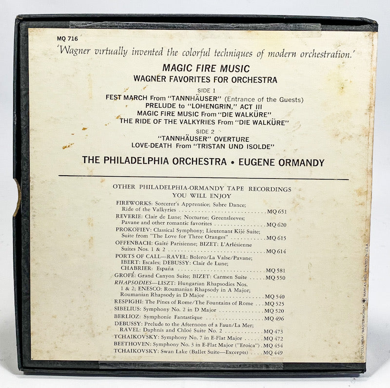 Magic Fire Music Wagner Favorites by Eugene Ormandy Reel Tape 7 1/2 IPS Columbia