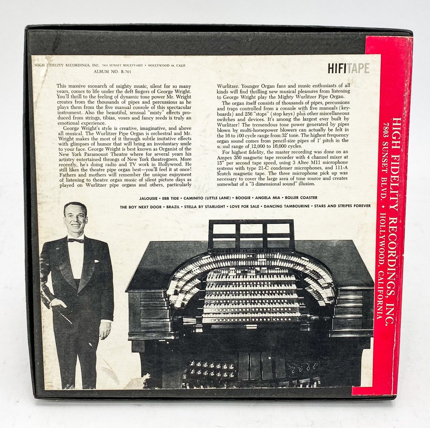 George Wright Plays The Mighty Wurlitzer Reel to Reel Tape 7 1/2 IPS HIFITAPE