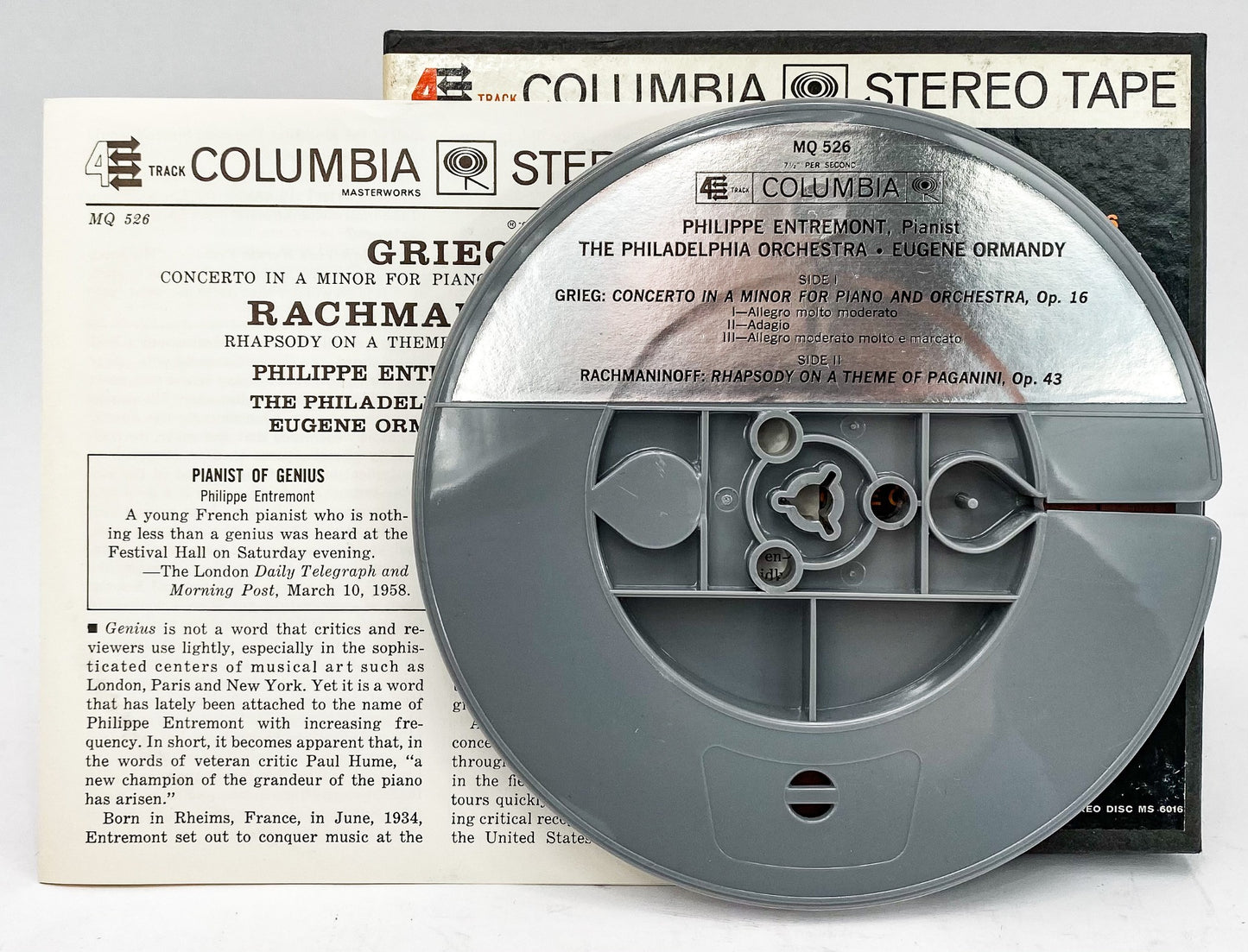 Grieg Rachmaninoff Entremont Ormandy Reel to Reel Tape 7 1/2 IPS Columbia