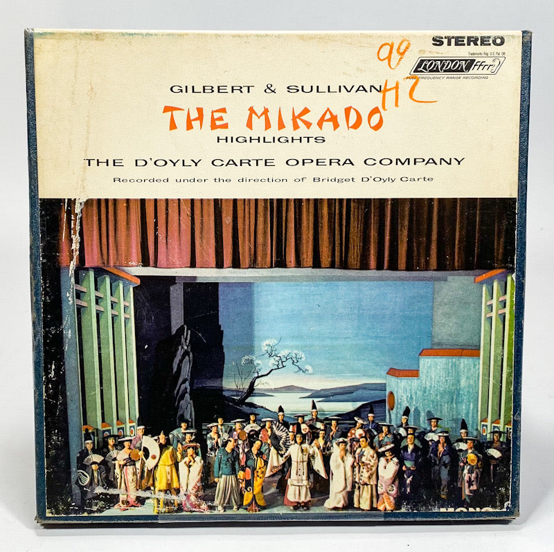 The Mikado Highlights by Gilbert And Sullivan Reel to Reel Tape 7 1/2 IPS London