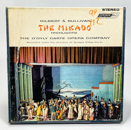 The Mikado Highlights by Gilbert And Sullivan Reel to Reel Tape 7 1/2 IPS London