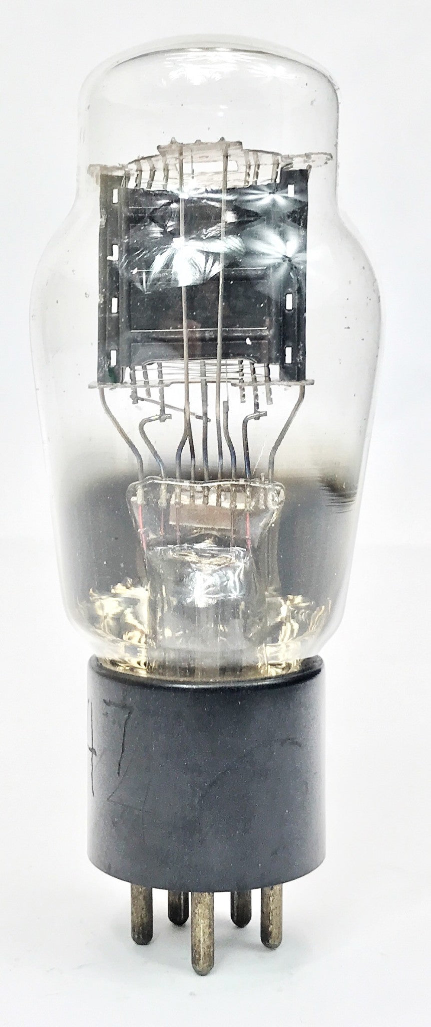 Tung Sol 47 Ribbed Black Plate Foil D Getter Pentode Engraved Base Vacuum Tube